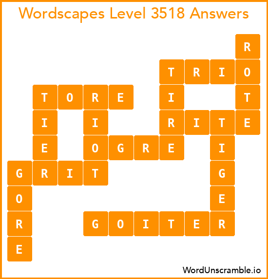 Wordscapes Level 3518 Answers