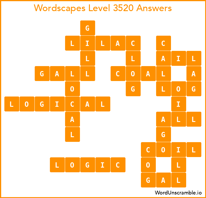 Wordscapes Level 3520 Answers