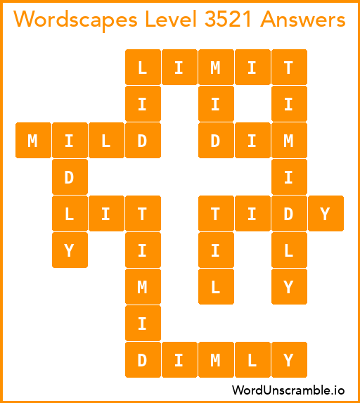 Wordscapes Level 3521 Answers