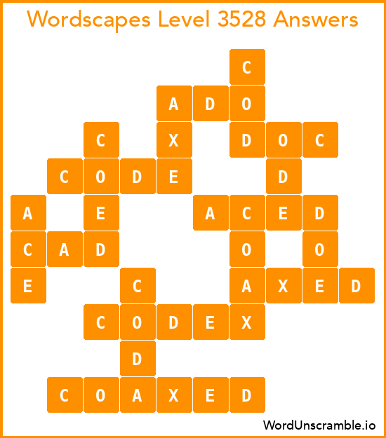 Wordscapes Level 3528 Answers