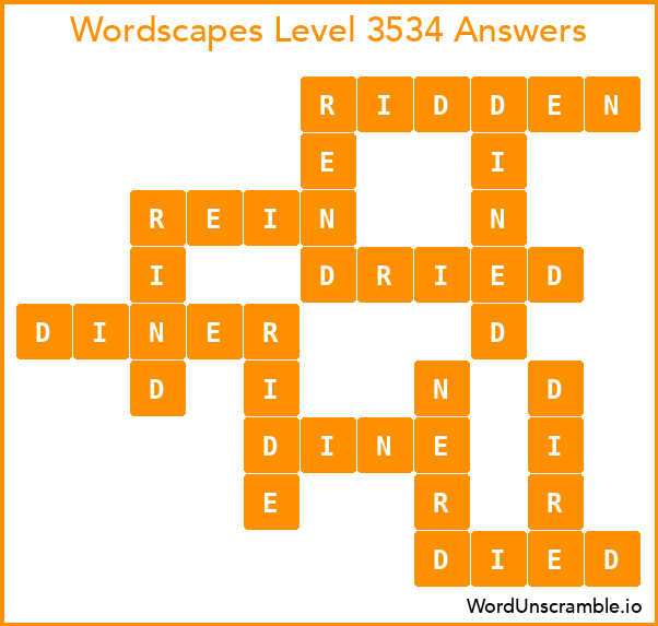 Wordscapes Level 3534 Answers