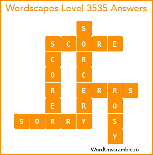 Wordscapes Level 3535 Answers