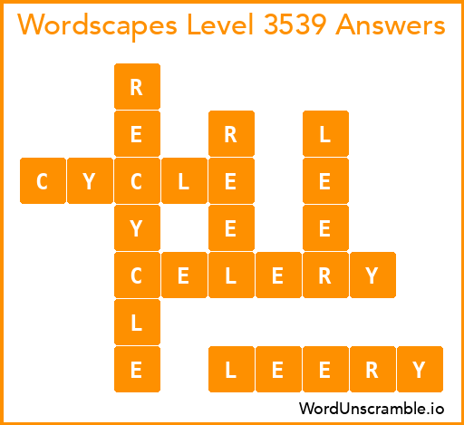 Wordscapes Level 3539 Answers