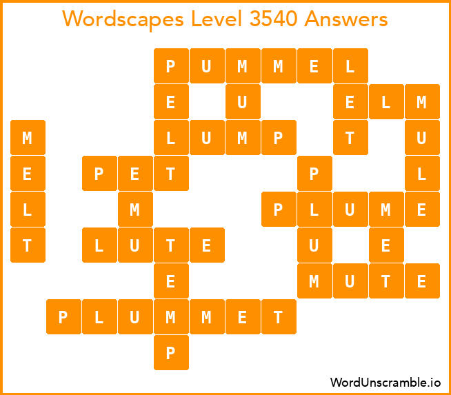 Wordscapes Level 3540 Answers