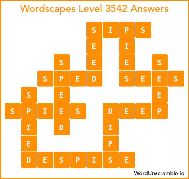 Wordscapes Level 3542 Answers