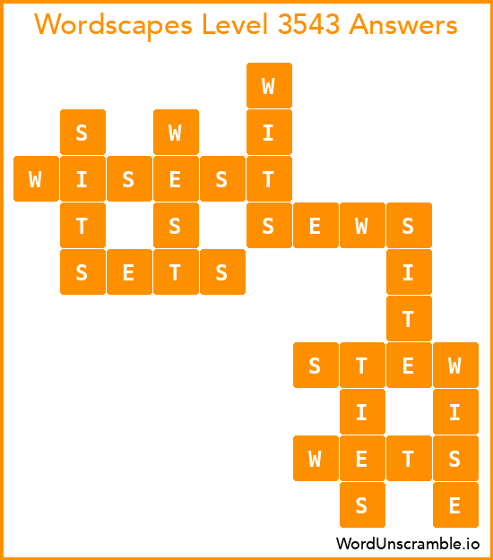 Wordscapes Level 3543 Answers