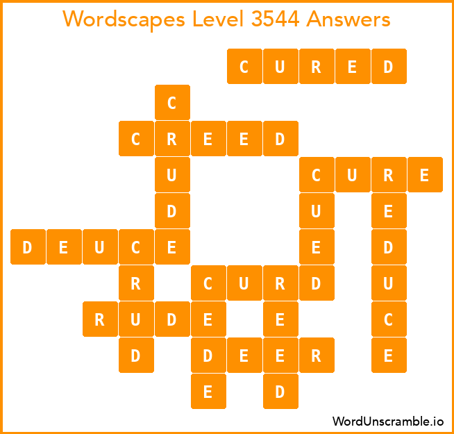 Wordscapes Level 3544 Answers