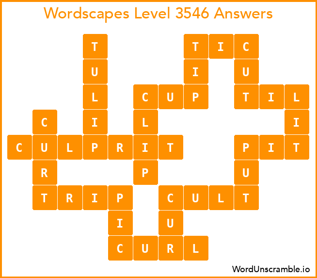 Wordscapes Level 3546 Answers