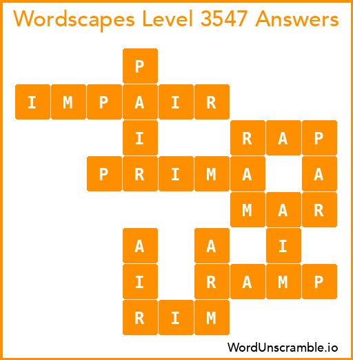 Wordscapes Level 3547 Answers