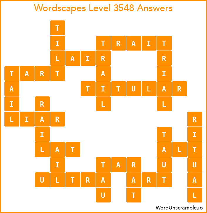 Wordscapes Level 3548 Answers