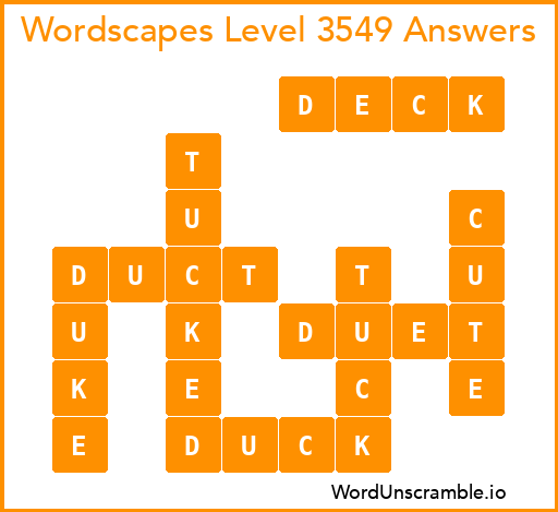 Wordscapes Level 3549 Answers
