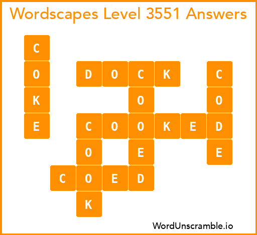 Wordscapes Level 3551 Answers