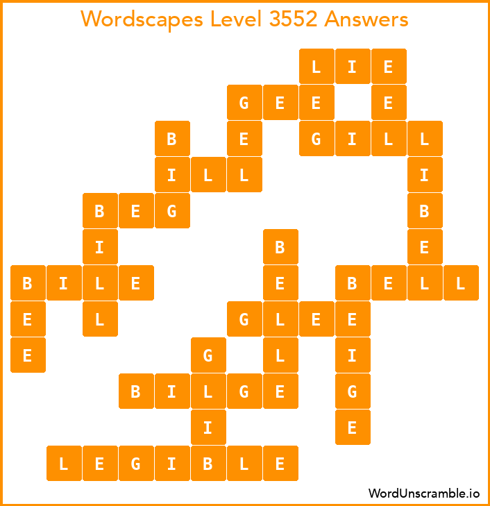Wordscapes Level 3552 Answers