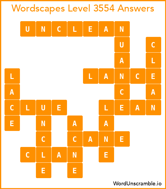 Wordscapes Level 3554 Answers