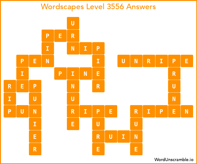 Wordscapes Level 3556 Answers