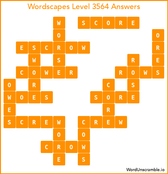 Wordscapes Level 3564 Answers