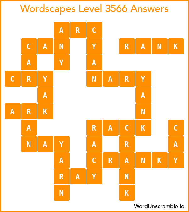 Wordscapes Level 3566 Answers