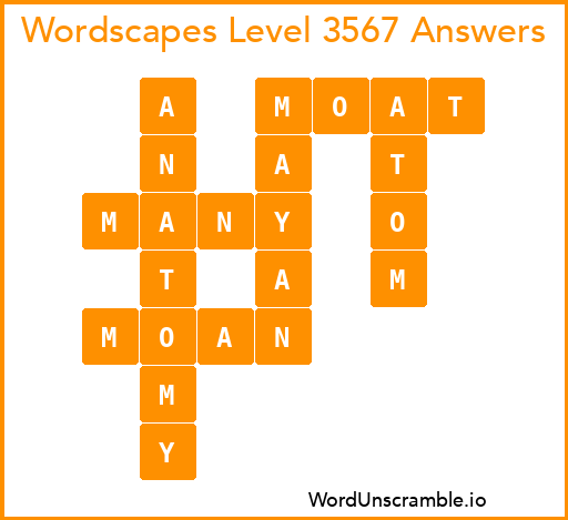 Wordscapes Level 3567 Answers
