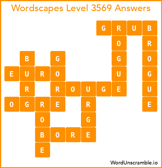 Wordscapes Level 3569 Answers