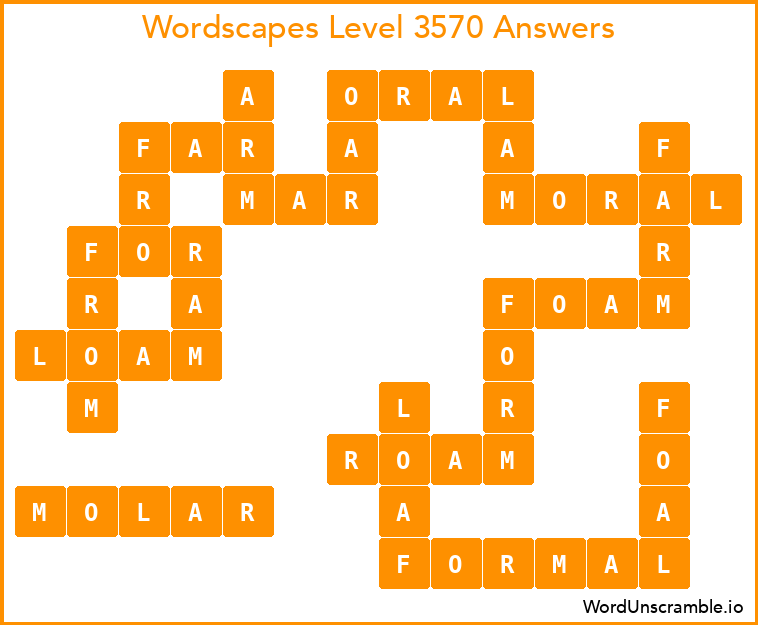 Wordscapes Level 3570 Answers