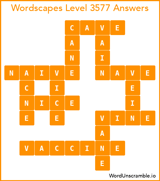 Wordscapes Level 3577 Answers