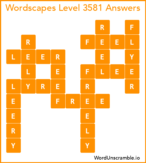 Wordscapes Level 3581 Answers