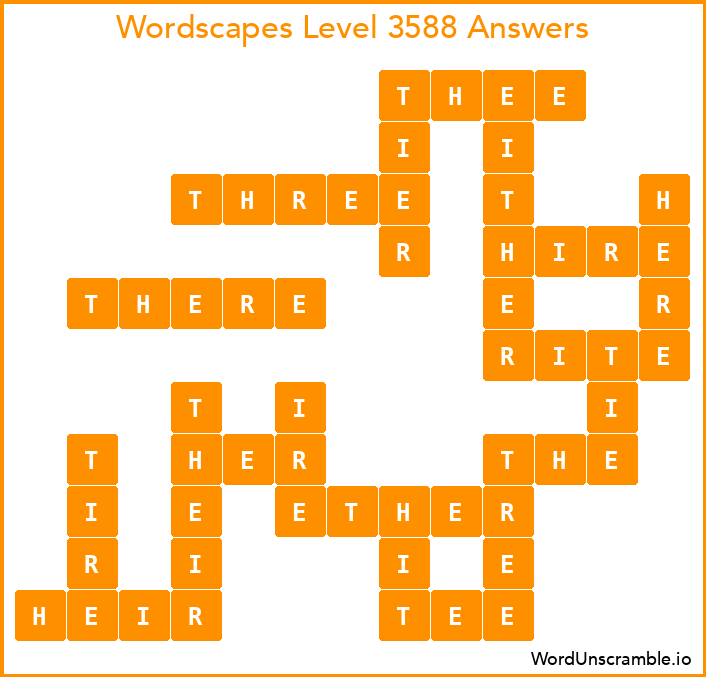 Wordscapes Level 3588 Answers