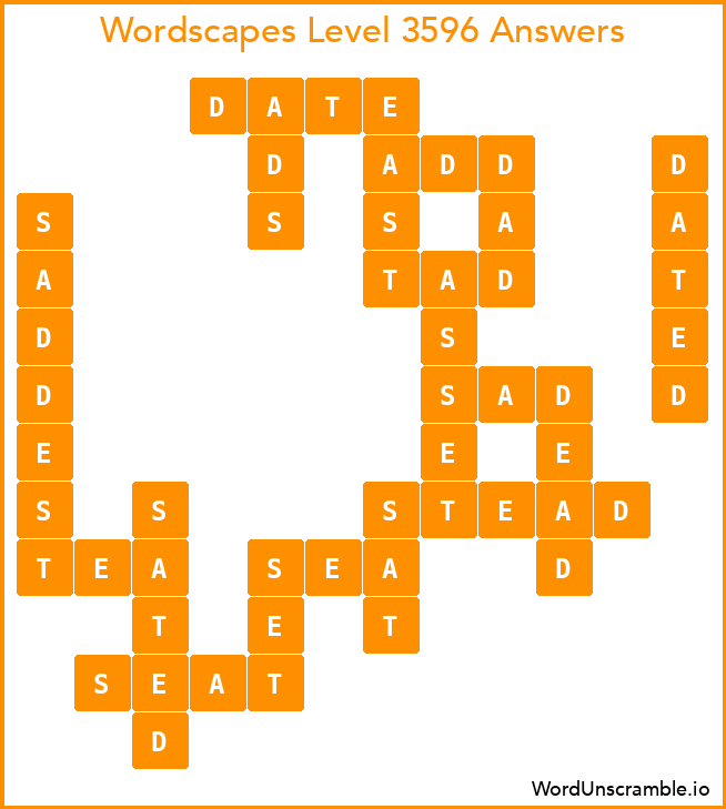 Wordscapes Level 3596 Answers
