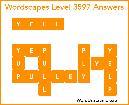 Wordscapes Level 3597 Answers