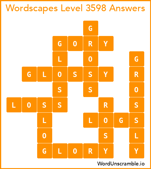 Wordscapes Level 3598 Answers