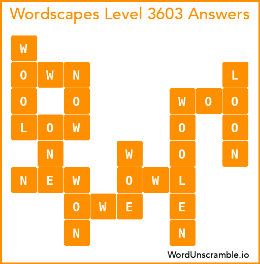 Wordscapes Level 3603 Answers
