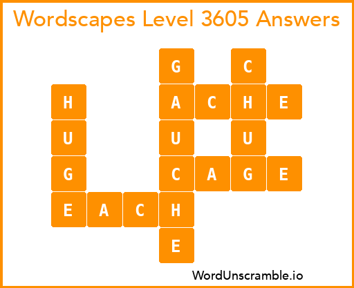 Wordscapes Level 3605 Answers