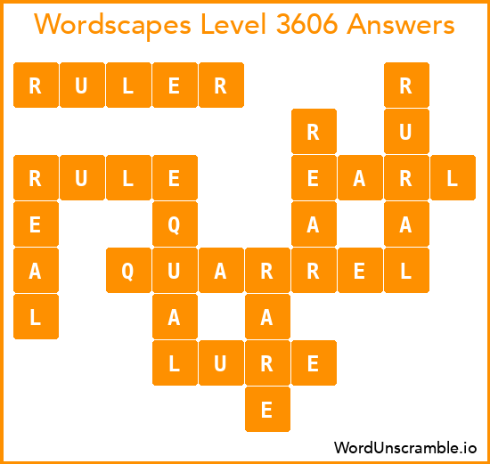 Wordscapes Level 3606 Answers