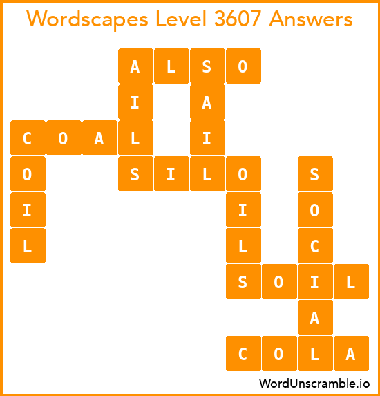 Wordscapes Level 3607 Answers