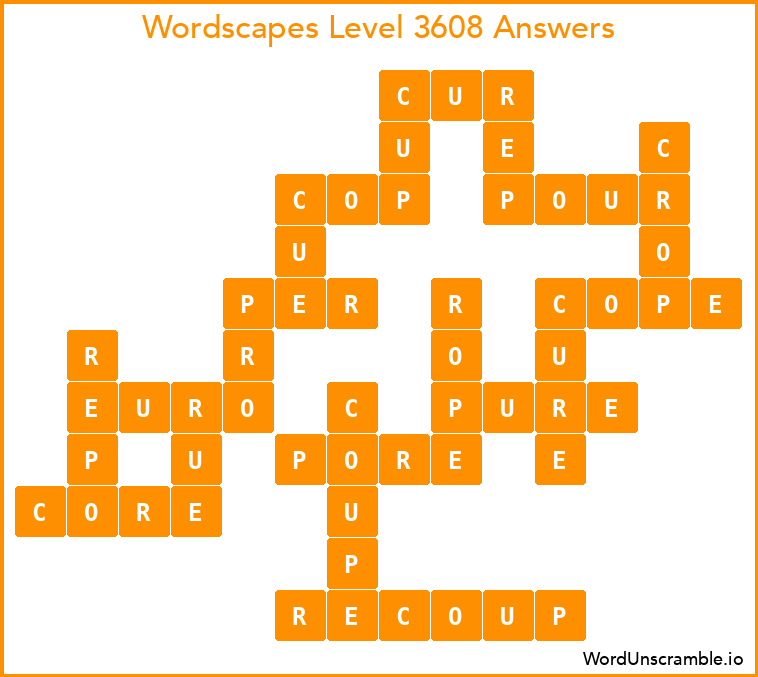 Wordscapes Level 3608 Answers