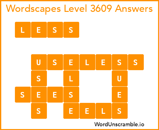 Wordscapes Level 3609 Answers