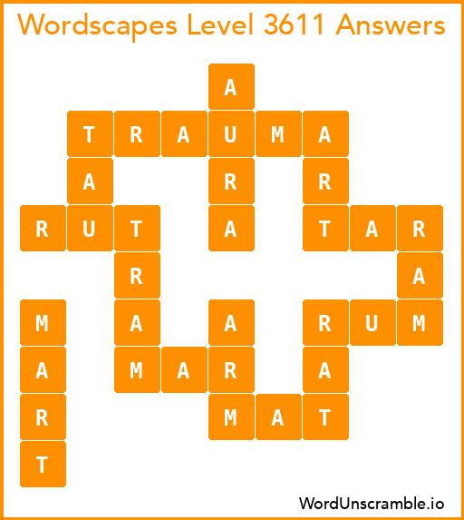 Wordscapes Level 3611 Answers