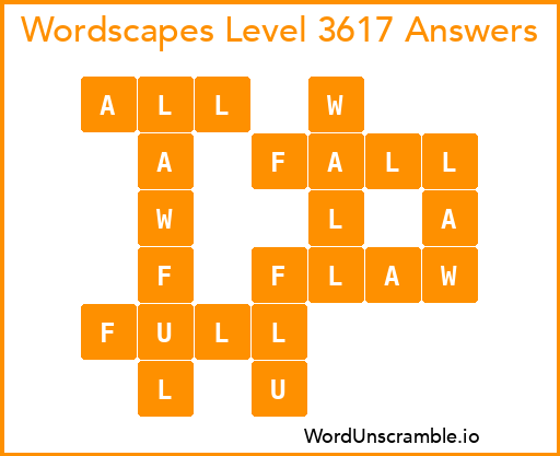 Wordscapes Level 3617 Answers
