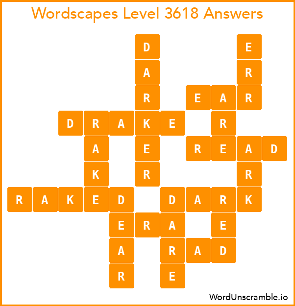 Wordscapes Level 3618 Answers