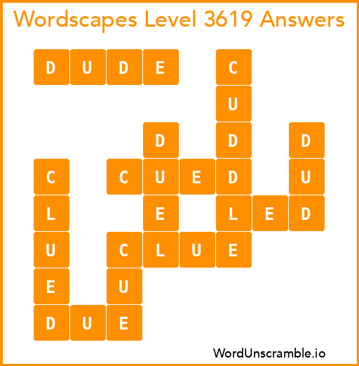 Wordscapes Level 3619 Answers