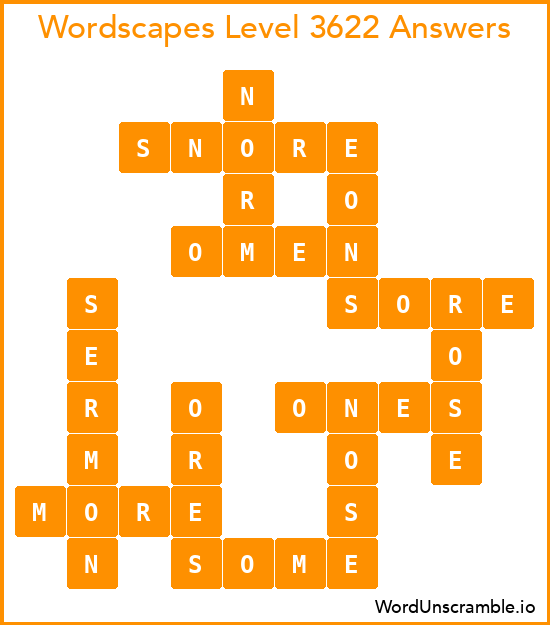 Wordscapes Level 3622 Answers