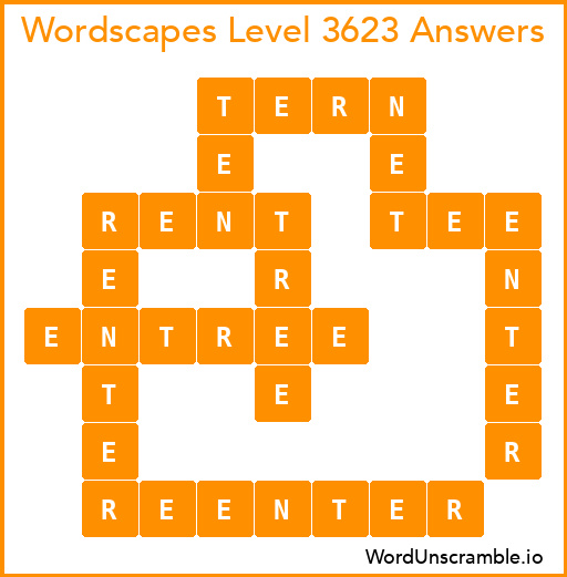 Wordscapes Level 3623 Answers