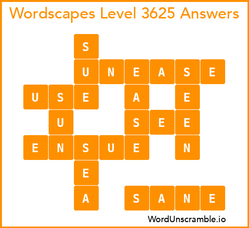 Wordscapes Level 3625 Answers