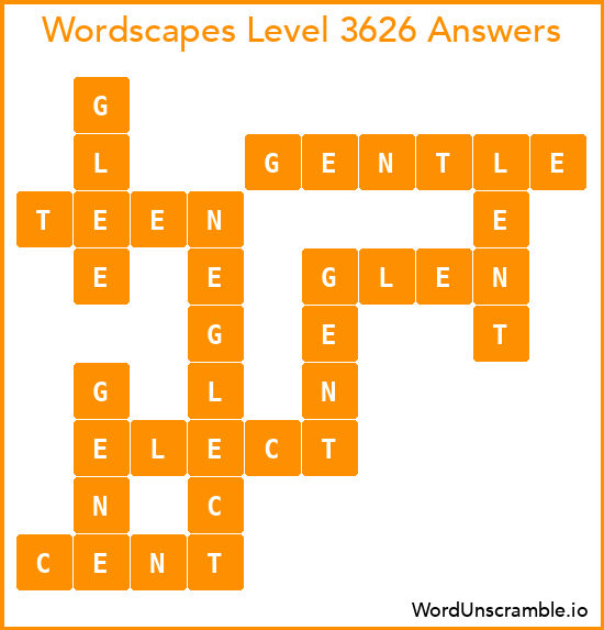 Wordscapes Level 3626 Answers