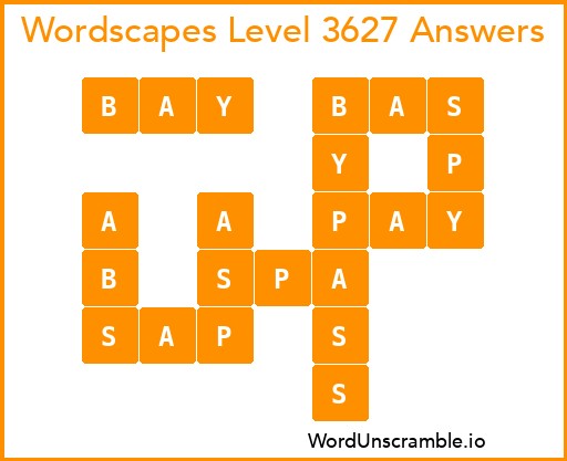 Wordscapes Level 3627 Answers