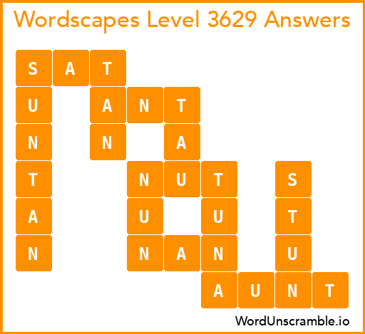 Wordscapes Level 3629 Answers