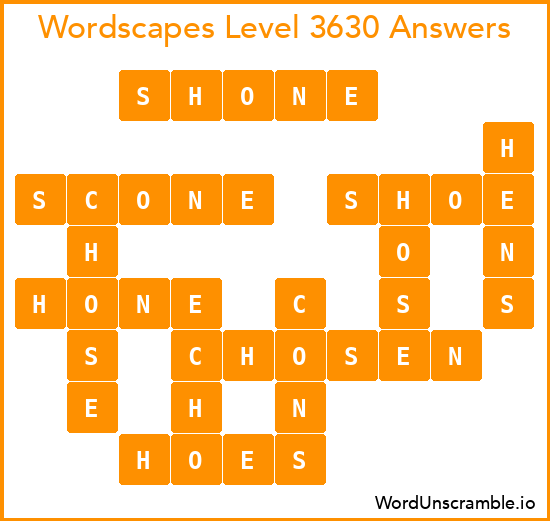 Wordscapes Level 3630 Answers