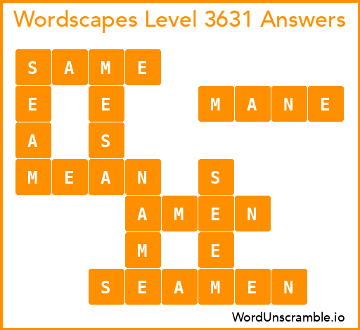 Wordscapes Level 3631 Answers