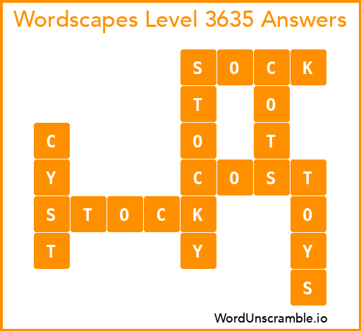 Wordscapes Level 3635 Answers