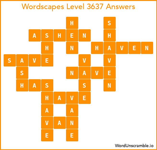 Wordscapes Level 3637 Answers